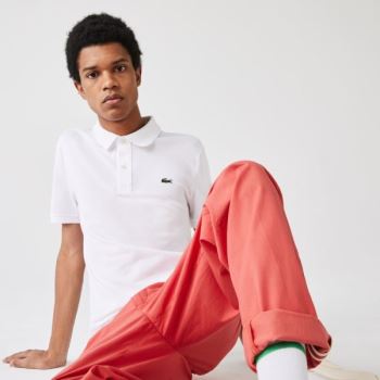 Lacoste Slim Fit Polo in Petit Piqué Pánské - Polo Bílé | CZ-mkTZeN